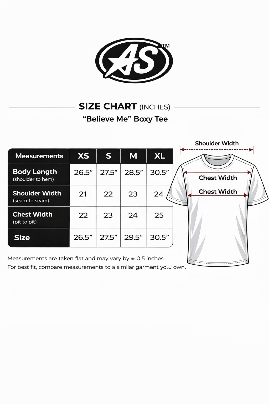 White "Believe Me" Tee