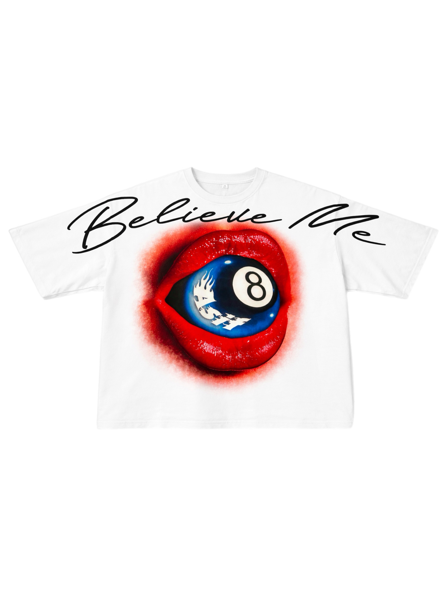 White "Believe Me" Tee